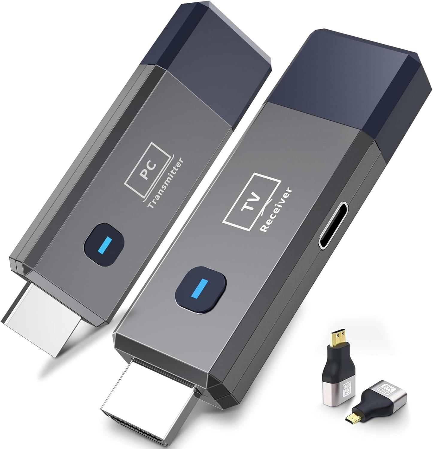 Wireless HDMI Transmitter and Receiver, 165ft/50m Wireless HDMI for 4K Decode Input 1080P Output, Plug&Play Portable 2.4G/5.8G for Video and Audio to