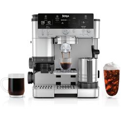 Ninja Luxe Café 3-in-1 Espresso, Drip Coffee and Cold Brew Machine | Integrated Coffee Grinder, Milk Frother, Assisted Tamper & Built-In Espresso Acce