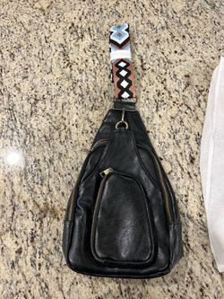Leather sling body purse
