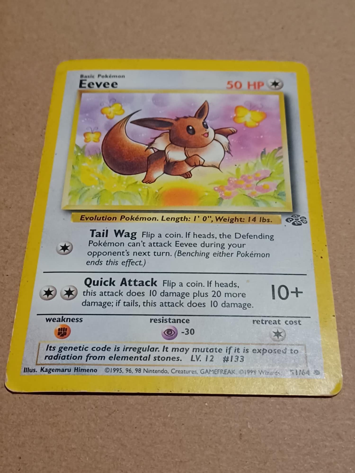 Eevee 1999 First Edition Shadow Pokemon Card