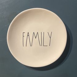 White Decorative  “Family” Plate 