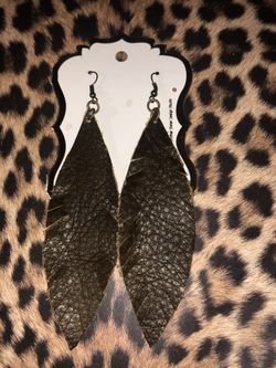 Handmade leather earrings