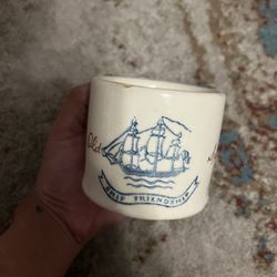 Vintage Shulton Early American Old Spice Shaving Mug Ship Friendship 1948-early 1950s