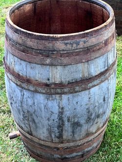 4 Antique Rustic Wooden Barrels – Authentic Vintage Vibe
