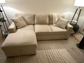 Beige Sectional with Sleeper