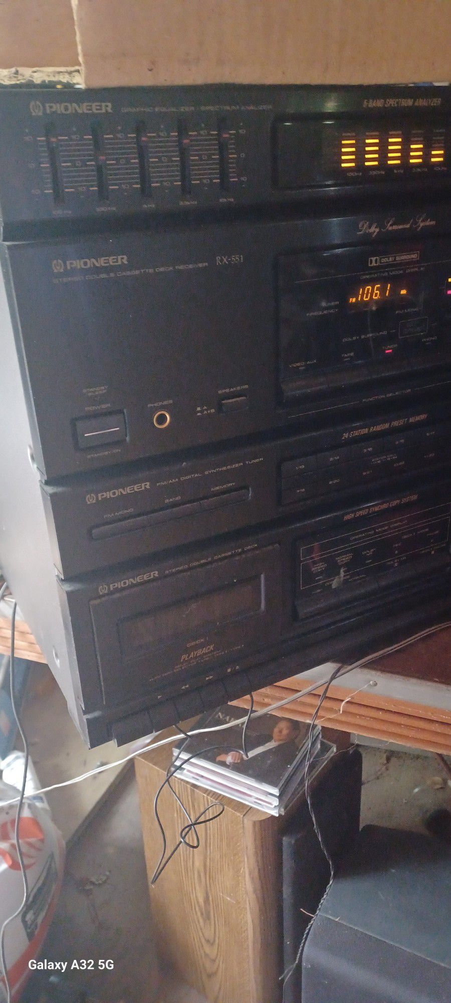 pioneer RX-551 dual cassette deck/receiver combo for sale $150will not separate $150 for the whole system Including Speakers