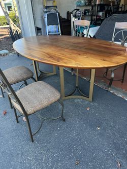 Dining Table Solid Wood With 4 Chairs