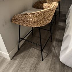 3 Woven Backed Counter Height Barstool with Cushion