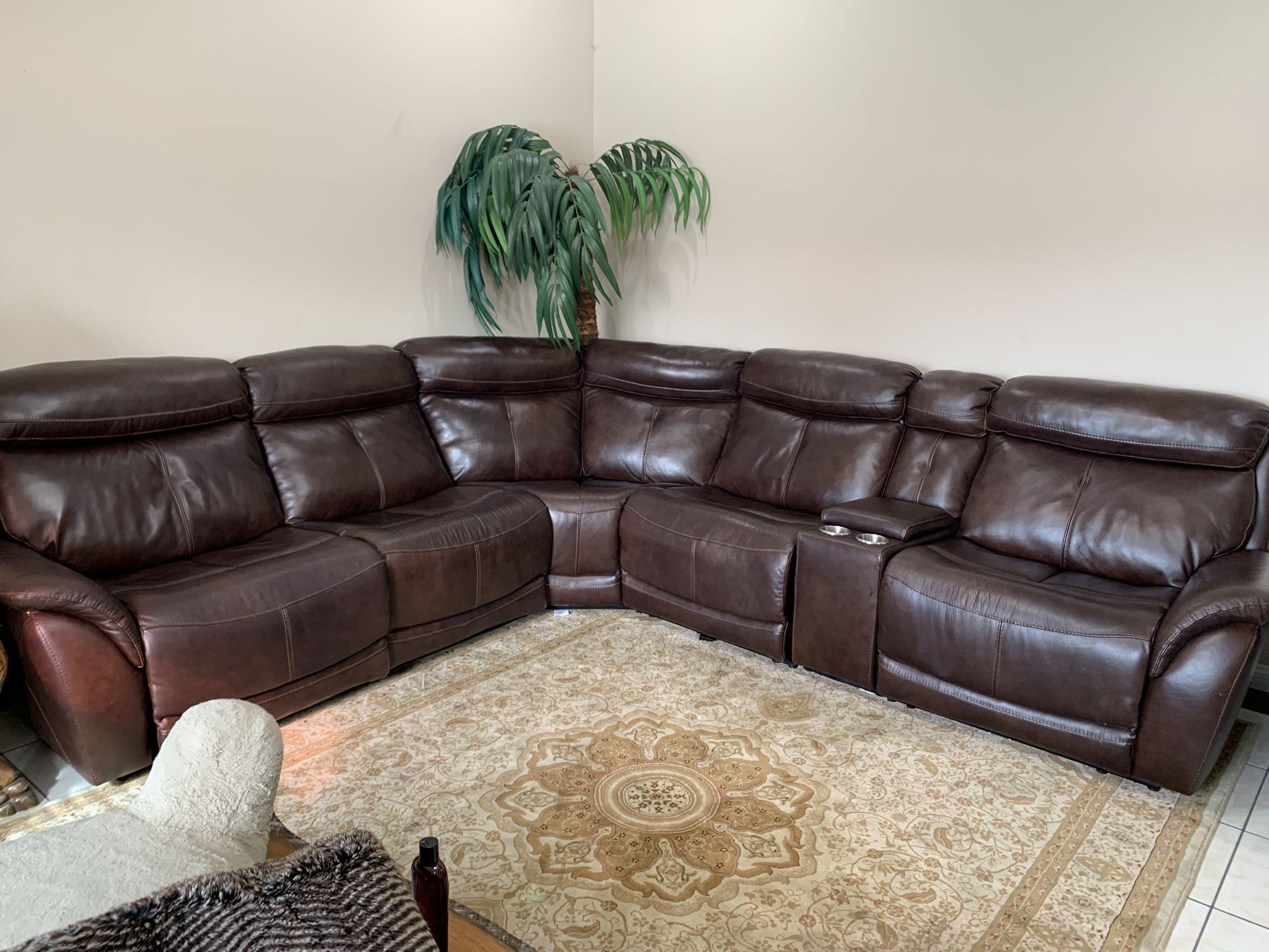 Sectional Leather Sofa Couch Set 