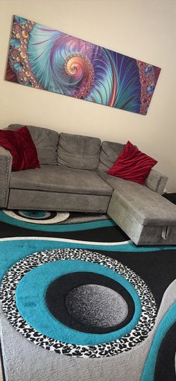 Modern Gray sleeper sectional couch