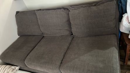 Gray Fabric 3-Seat Sofa