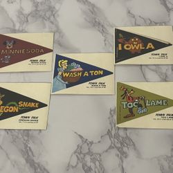 Disney 1975 Wonder Bread Crazy College Pennant Stickers Lot of 5 Stickers 
