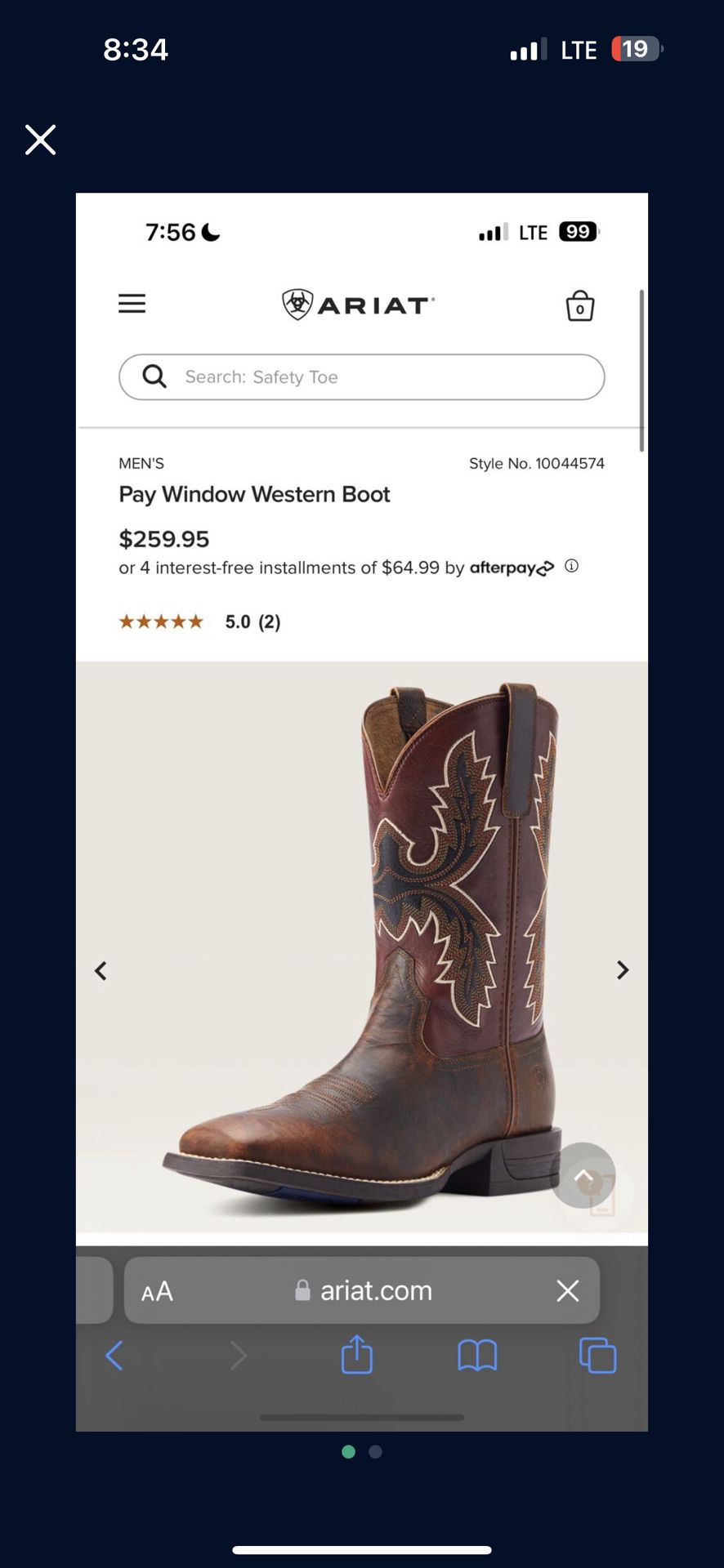 Ariat Pay Window Boots 