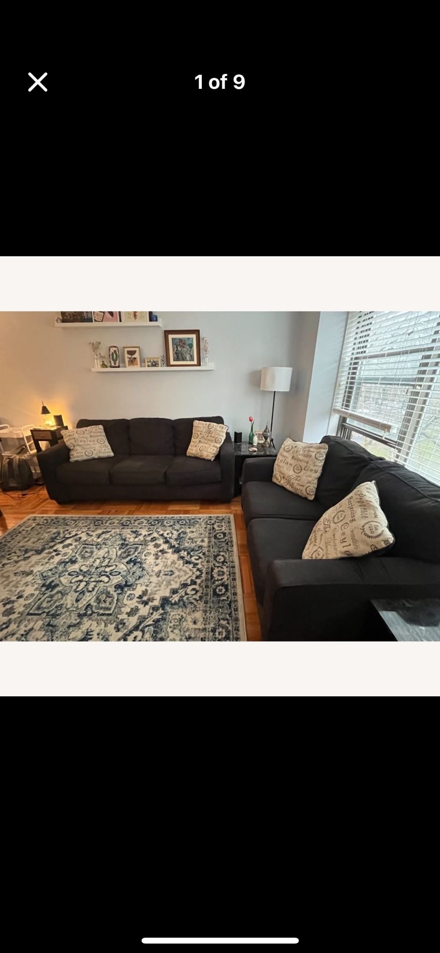Grey Modern Sofa + Loveseat Set