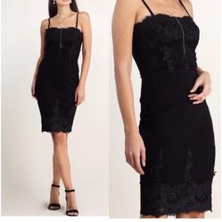 Haute Monde Black Lace Dress, Size Small