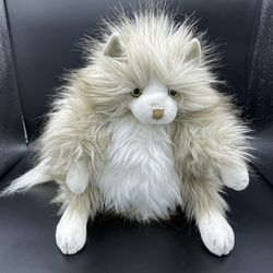Folkmanis Fluffy Cat Hand Puppet Gray White 10”