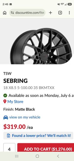 Tsw sebring 18s