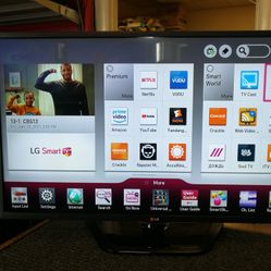 42" LG Smart HDTV, 90-Day Labor & Parts Warranty.