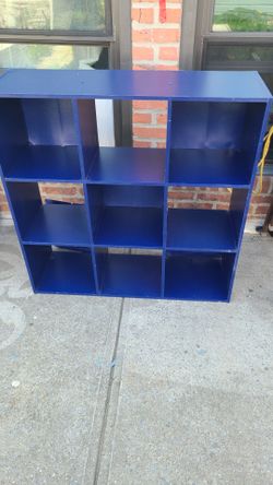 Blue 9-Cube Storage Organizer Shelf Unit