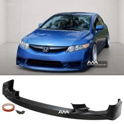 PU Mugen Style Front Bumper Lip Spoiler Bodykit For 09-11 Honda Civic 4Dr Sedan