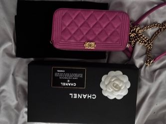 Chanel Boy Quilted Leather Chain Wallet