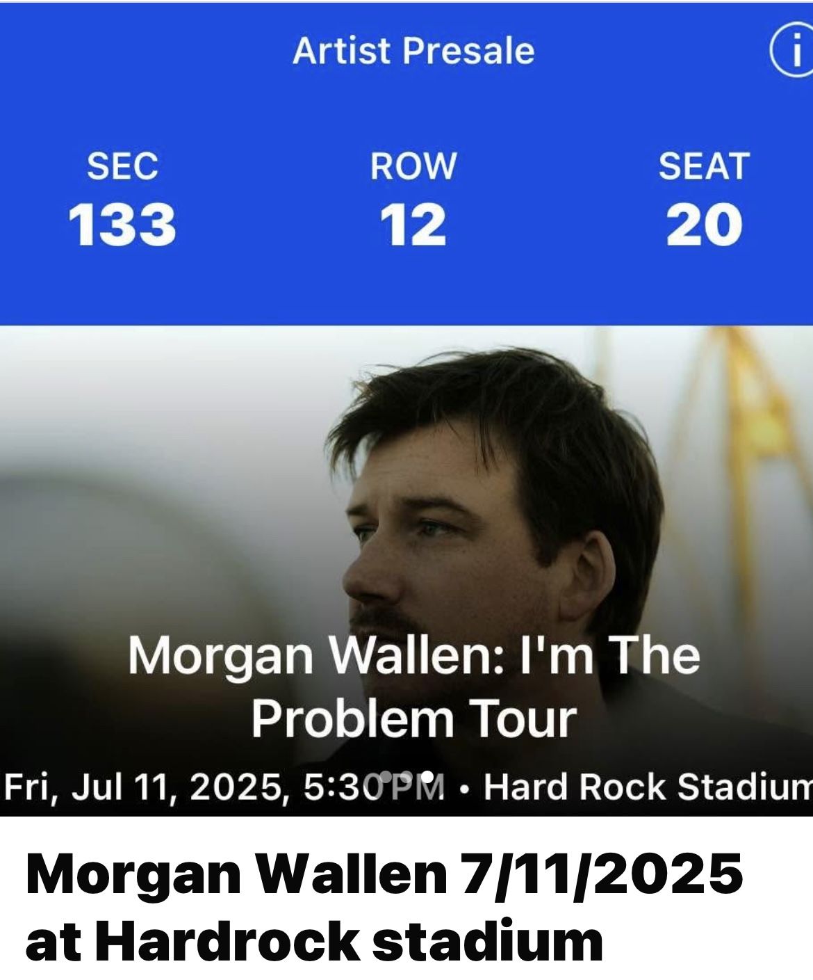 Morgan Wallen Tickets Hard Rock Stadium