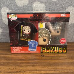 Funko Pop + Tee Bundle — Katsuki Bakugo (My Hero Academia) — GameStop Exclusive — Size L