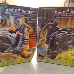 Gi Joe Rise Of Cobra Storm Shadow, Snake Eyes Arashikage Motorcycle Set
