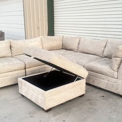 6 PIECE MODULAR SECTIONAL WITH STORAGE OTTOMAN 