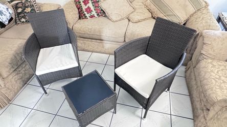 3-Piece Wicker Patio Bistro Set
