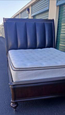 QUEEN BED FRAME WITH BOX AND MATTRESS