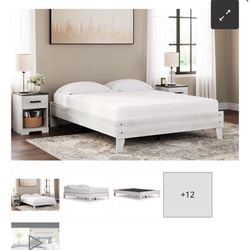 Queen Platform Bed With Clean Mattress 