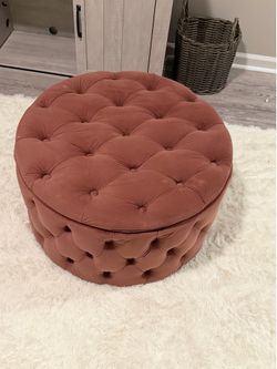 Pink storage ottoman