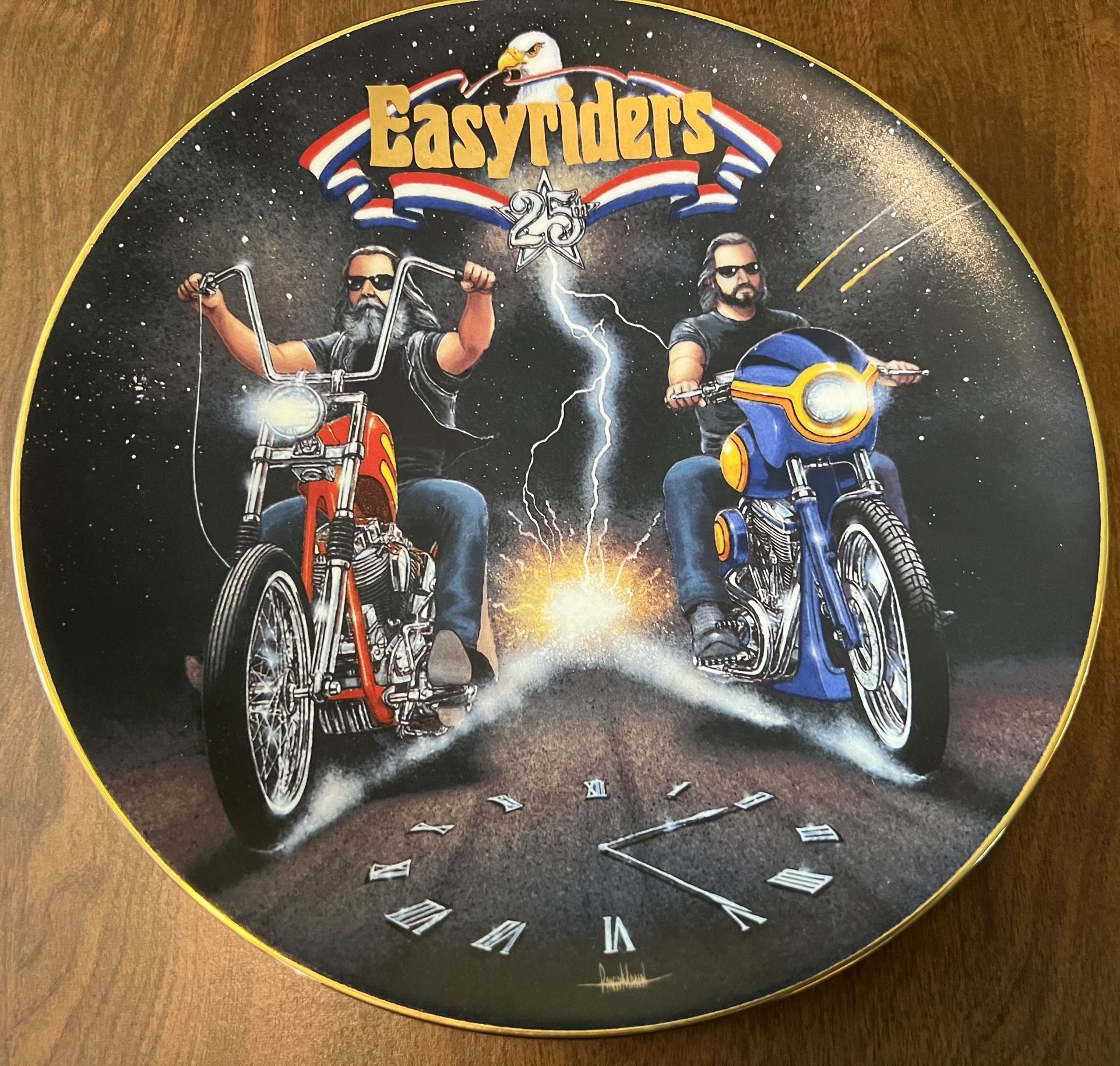 25th Anniversary David Mann Easy Riders Collectors Plate