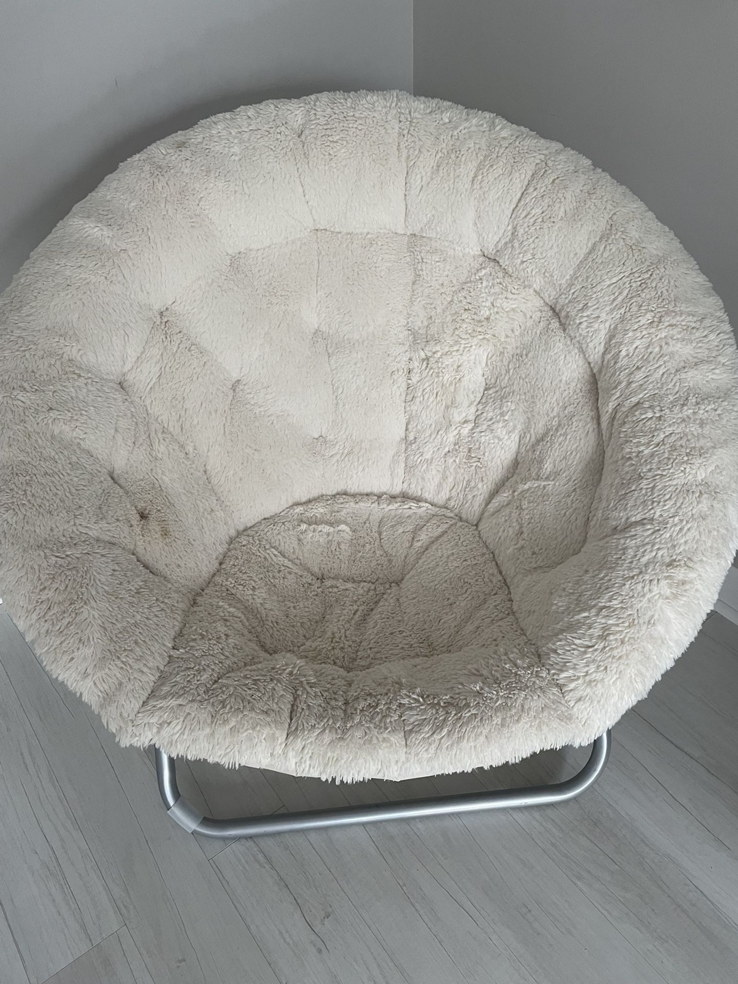 Sherpa Ivory Hang-A-Round Chair Pottery Barn teen