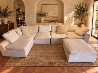 Large Modular Sectional Sofa with Ottoman