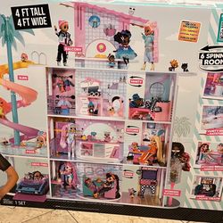 LOL Surprise OMG House of Surprises New Real Wood Dollhouse, Assembly Required