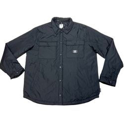 Vans Foreman MTE-1 Jacket Mens XXL Black Quilted Snap Buttons Chest Pockets New
