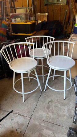 White Swivel Bar Chairs/Stools