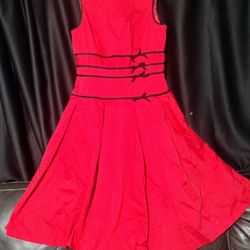 Bicé Size 14 Formal Red Bow Dining Dress
