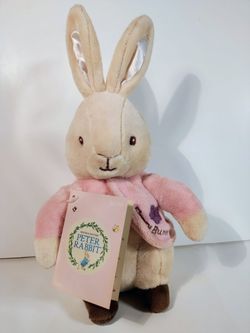 THE WORLD OF BEATRIX POTTER Plush FLOPSY BUNNY Pink and Tan  9”