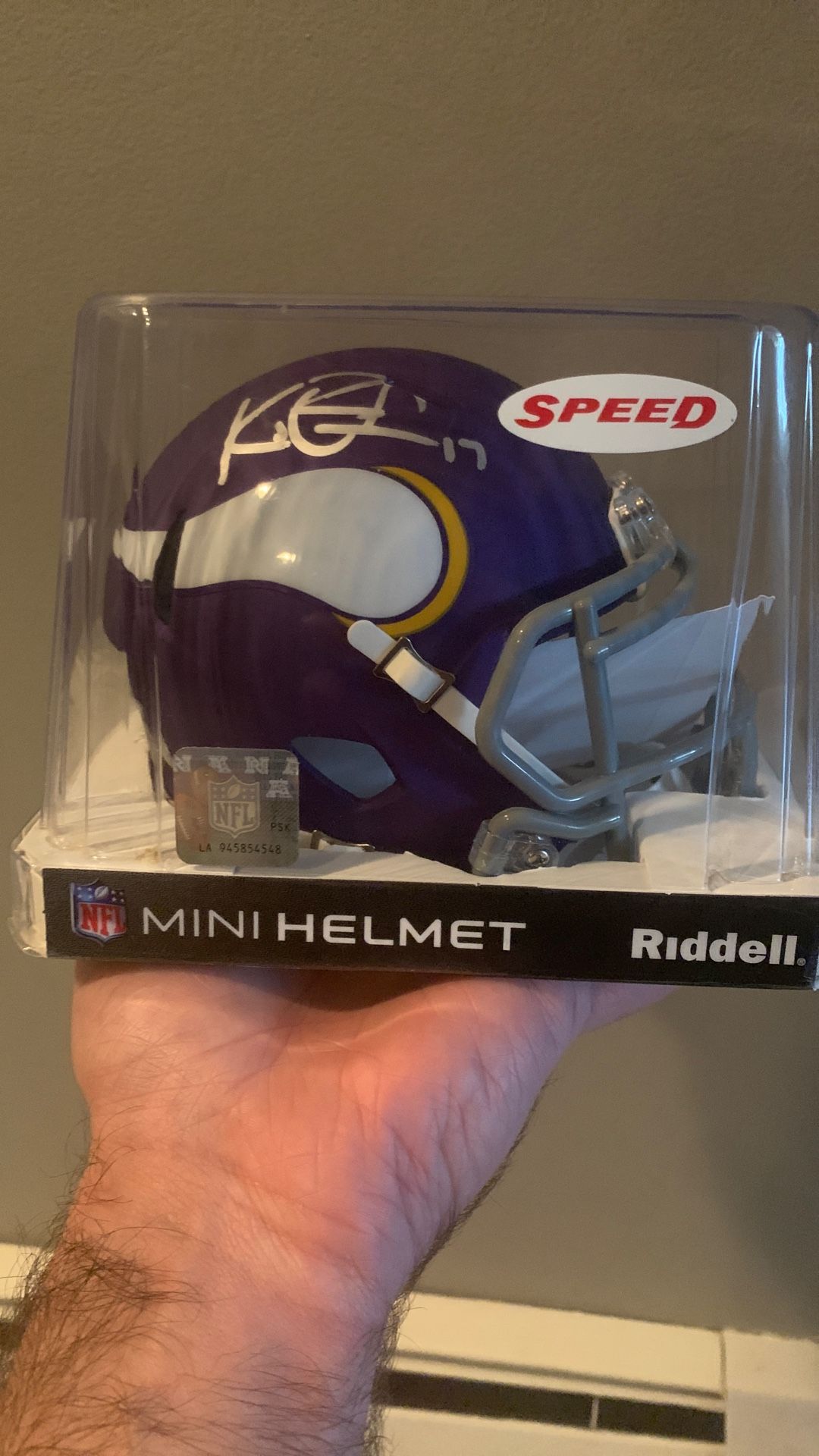 Mini Vikings Helmet Signed KJ Osborn
