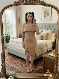 Missguided Bandage Dress Off Shoulder Bardot Bodycon Size 0