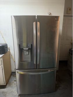 LG double door silver fridge