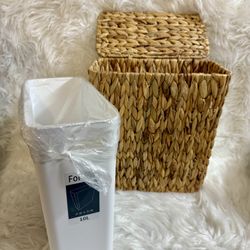 3 Gallon Wicker Basket Trashcan with Liner