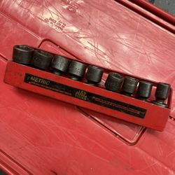 Mac Tools 1/2 Drive Impact Socket Set 9 Piece Mm