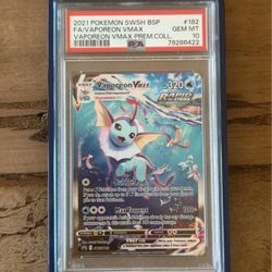 2021 Pokemon SWSH Black Star Promos Vaporeon VMAX #SWSH182 PSA 10