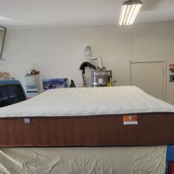 Cal King Mattress, Cover,and Box Springs Used