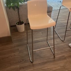 Bar stool, white/chrome plated, 30 3/8 "