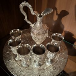 Decorative Pitcher With Shot Cups